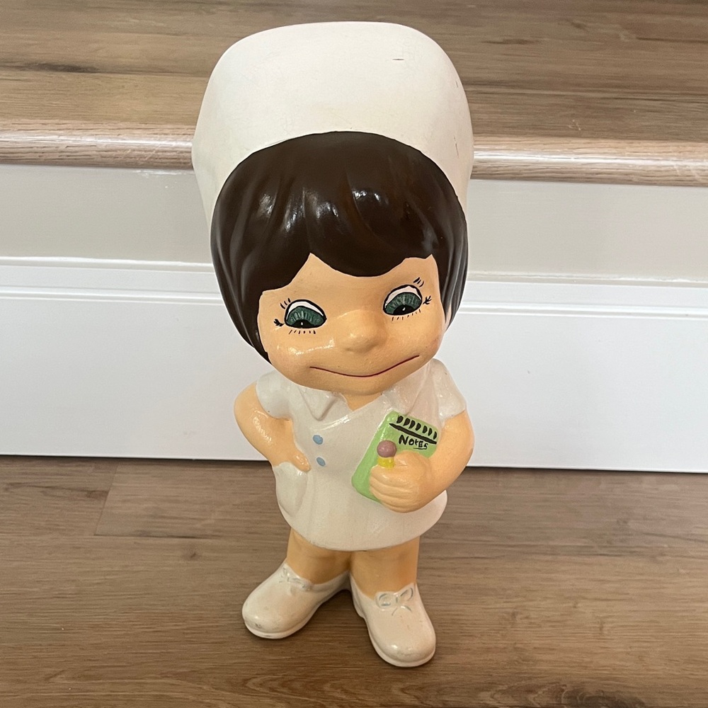 Vintage Atlantic mold band painted Nurse Figurine
